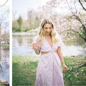 Zara cut out embroidered dress